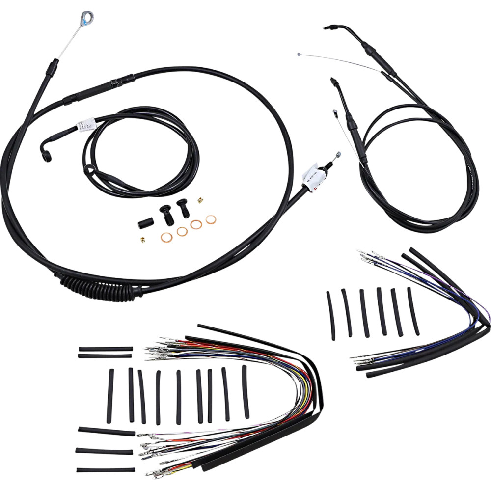 Kit de Cables/Líneas de Manillar de Vinilo Negro Completo para Manillares Ape Hanger