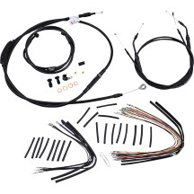 Kit de Cables/Líneas de Manillar de Vinilo Negro Completo para Manillares Ape Hanger
