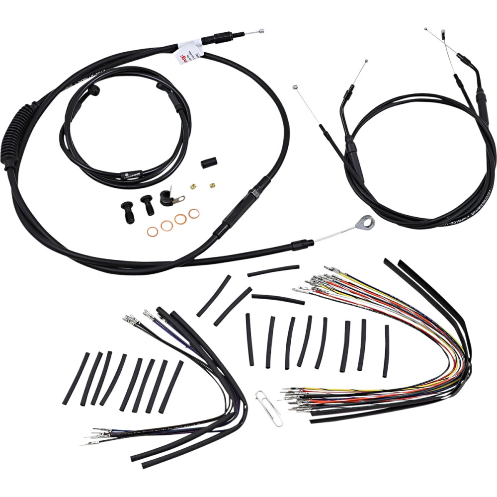 Kit de Cables/Líneas de Manillar de Vinilo Negro Completo para Manillares Ape Hanger