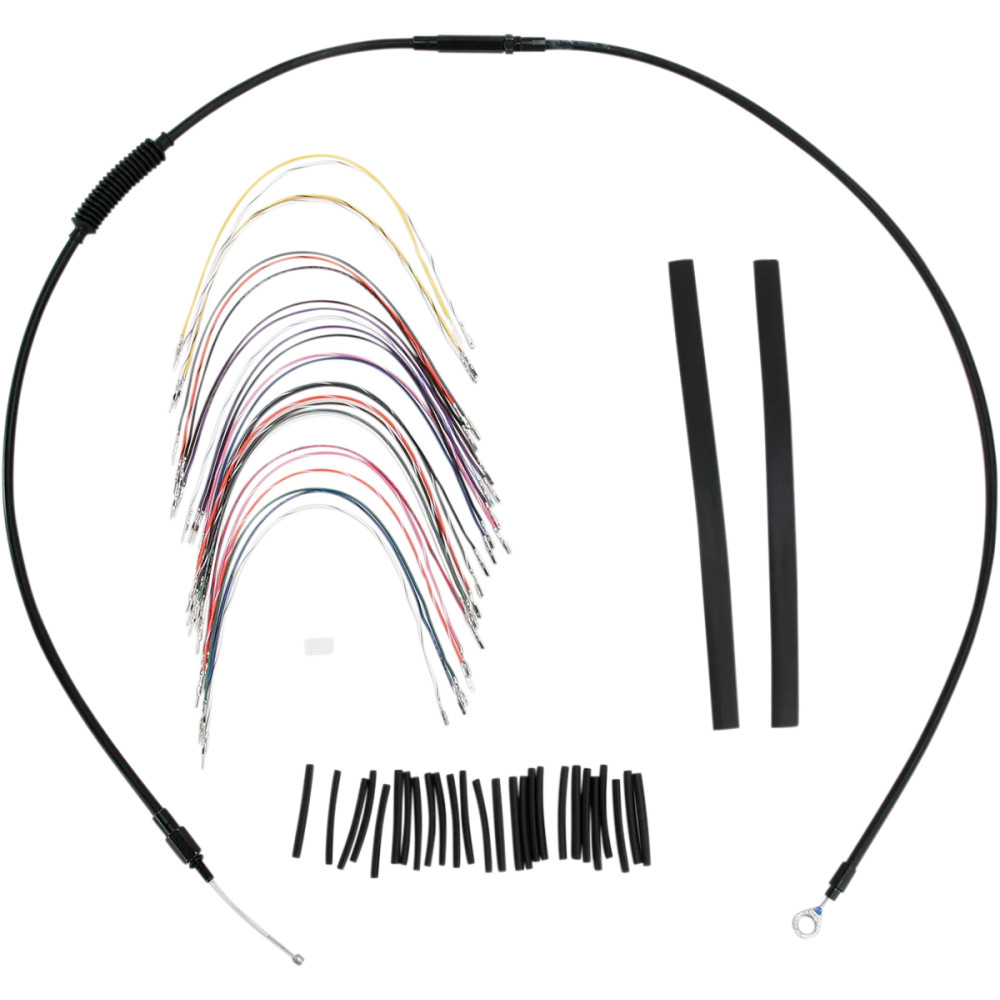 Complete Black Vinyl Handlebar Cable/Line Kit for Ape Hanger Handlebars