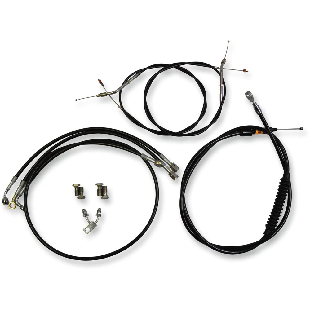 Standard Black Vinyl Braided Handlebar Cable/Brake Line Kit — Ape Hanger