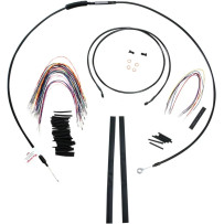 Kit completo de cables/líneas de manillar de vinilo negro para Ape Hangers — 38 cm (15"), negro
