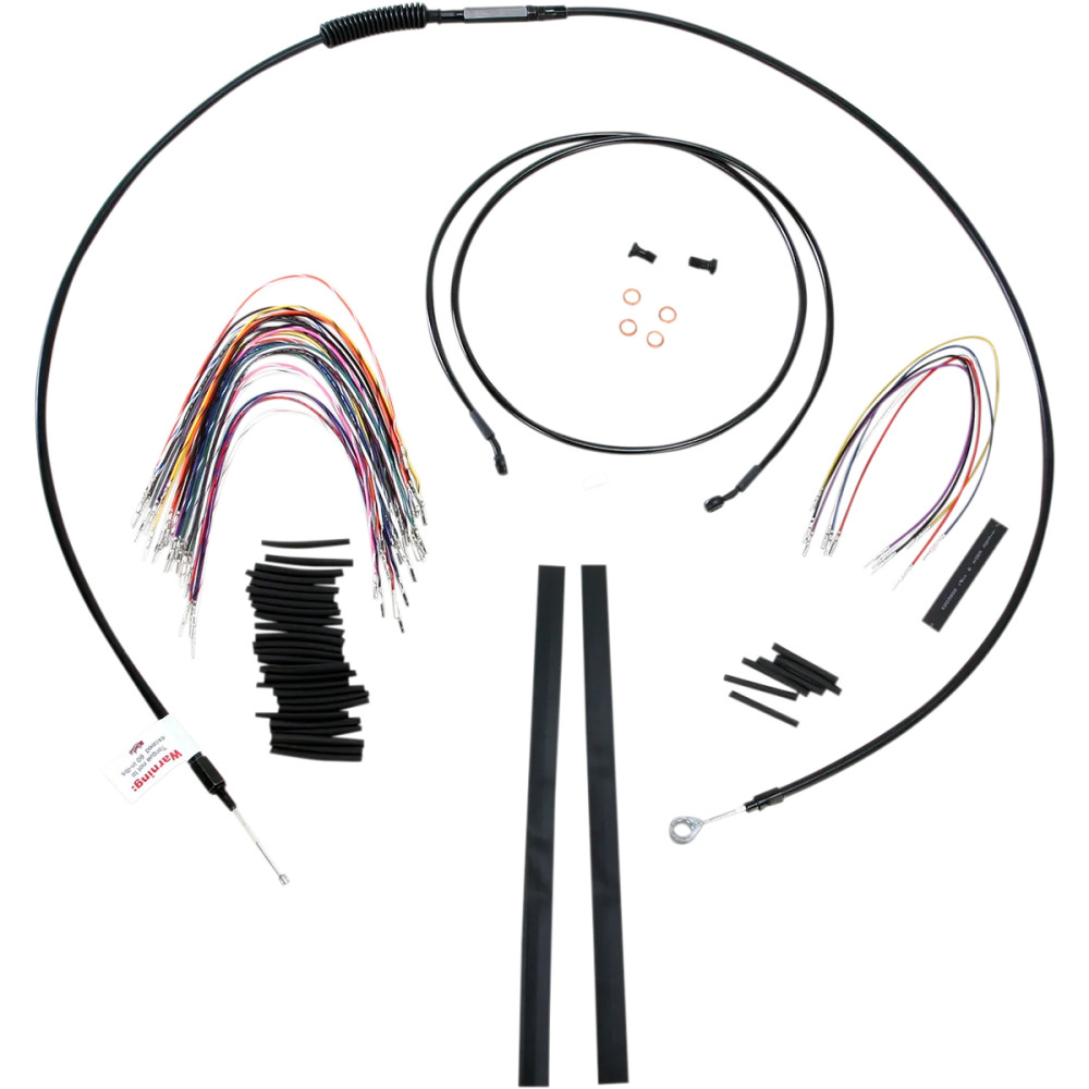 Kit de Cables/Líneas de Manillar de Vinilo Negro Completo para Manillares Ape Hanger