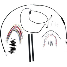 Kit de Cables/Líneas de Manillar de Vinilo Negro Completo para Manillares Ape Hanger