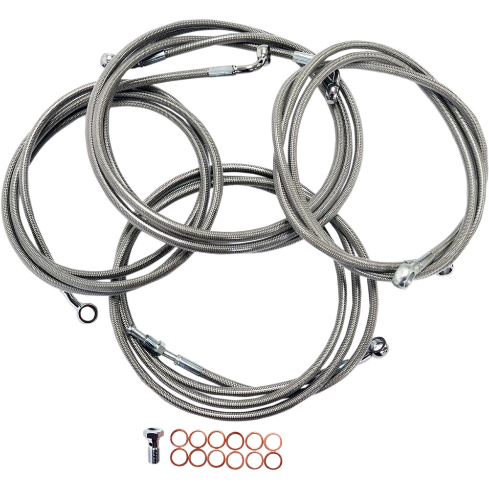 Standard Stainless Braided Handlebar Cable/Brake Line Kit