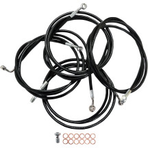 Standard Black Vinyl Braided Handlebar Cable/Brake Line Kit — Ape Hanger
