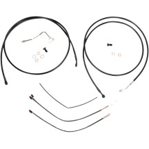 Kit de Cables/Líneas de Manillar de Vinilo Negro Completo para Manillares Ape Hanger