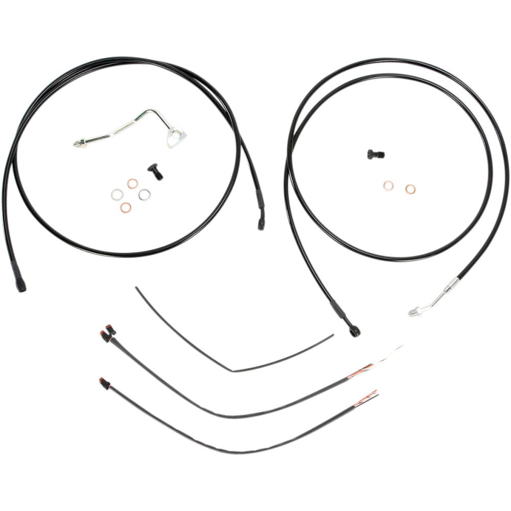 Kit de Cables/Líneas de Manillar de Vinilo Negro Completo para Manillares Ape Hanger
