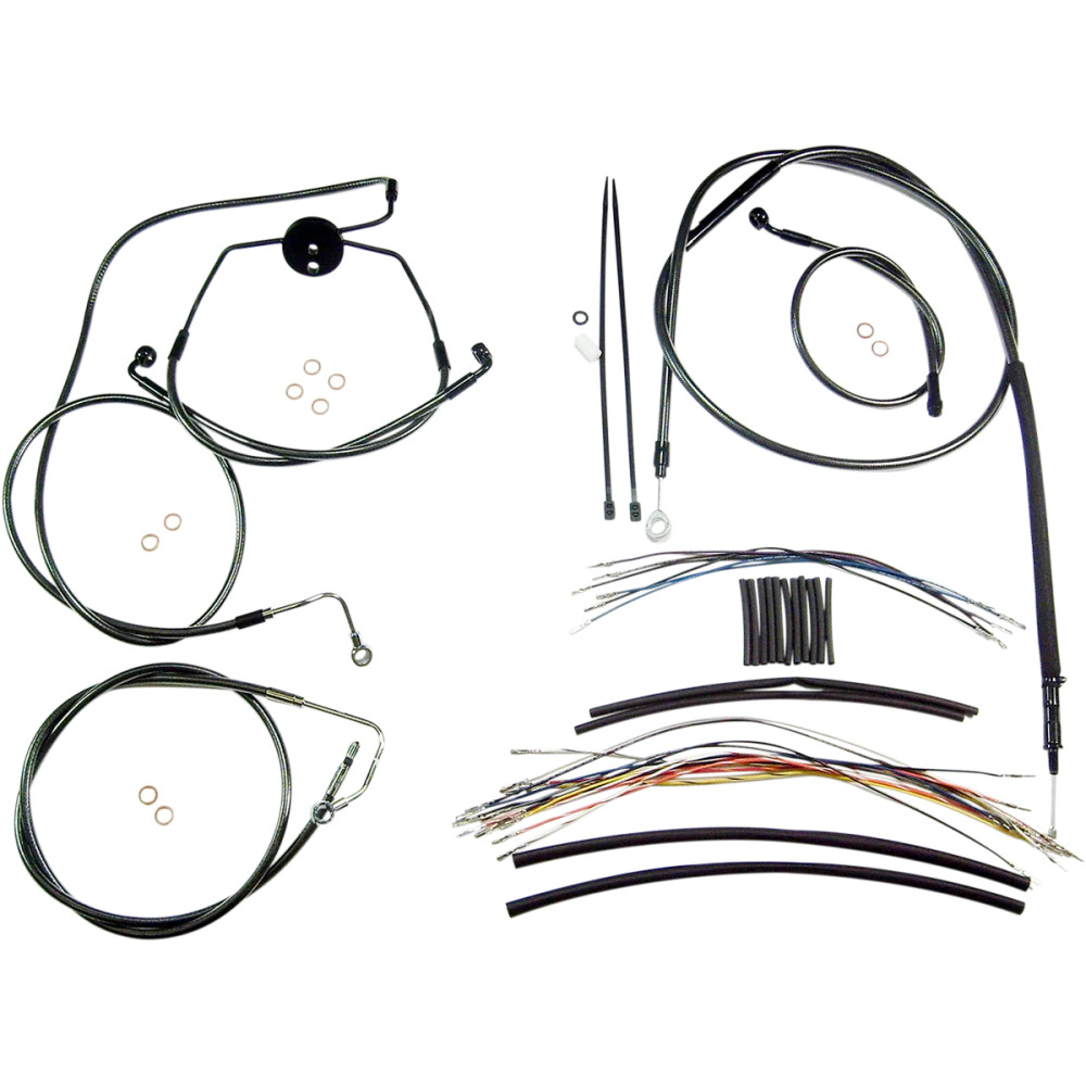 Black Pearl™ Designer Handlebar Installation Kit — Ape Hanger, 38–43 cm (15"–17"), Black