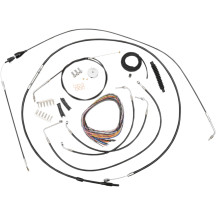 Kit completo de cables trenzados de vinilo negros para manillar/líneas de freno — altura estándar, curvatura mini