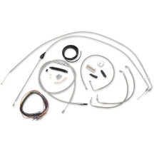 Kit completo de cables y líneas de freno trenzadas de acero inoxidable — Apto para manillares de 12"–14"