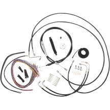 Complete Black Vinyl Braided Handlebar Cable/Brake Line Kit