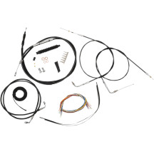 Complete Black Vinyl Braided Handlebar Cable/Brake Line Kit