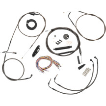 Kit completo Midnight trenzado de cables y líneas de freno para manillar — ajuste 15"–17", Negro