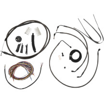Kit completo Midnight de cables trenzados para manillar/latiguillos de freno — Negro, para manillares de 15"–17" (38–43 cm)