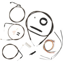 Kit completo Midnight de cables trenzados para manillar y freno — ajuste para risers 12"–14", negro, trenzado