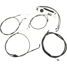 Kit estándar Midnight de cables trenzados para manillar/línea de freno — para elevadores de 15"–17", Ape Hanger, negro, con acab