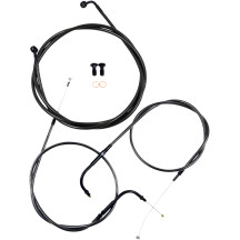 Kit trenzado de cables y líneas de freno para manillar Standard Midnight — ajuste riser 18"–20", Ape Hanger, Negro acabado trans