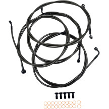 Kit estándar de cables y latiguillos trenzados Standard Midnight para manillar — Ajuste para elevadores de 15"–17", Ape Hanger, 