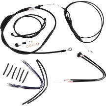 Kit completo de cable/linea de manillar de vinilo negro para manillares Ape Hanger