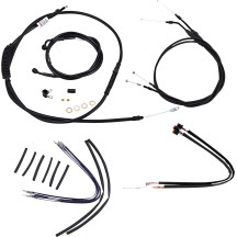 Complete Black Vinyl Handlebar Cable/Line Kit for Ape Hanger Handlebars
