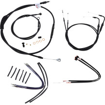 Complete Black Vinyl Handlebar Cable/Line Kit for Ape Hanger Handlebars