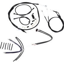 Complete Black Vinyl Handlebar Cable/Line Kit for Ape Hanger Handlebars