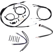 Complete Black Vinyl Handlebar Cable/Line Kit for Ape Hanger Handlebars