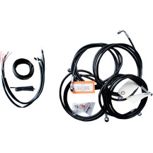 Complete Black Vinyl Braided Handlebar Cable/Brake Line Kit