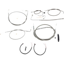 Juego completo de cables y líneas de freno trenzadas de acero inoxidable para manillar — Compatible con manillares de 12"–14"