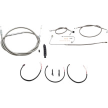 Kit completo de cables y líneas de freno trenzadas de acero inoxidable — 45,5–51 cm (18"–20"), Natural con acabado transparente