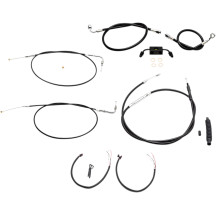 Complete Black Vinyl Braided Handlebar Cable/Brake Line Kit