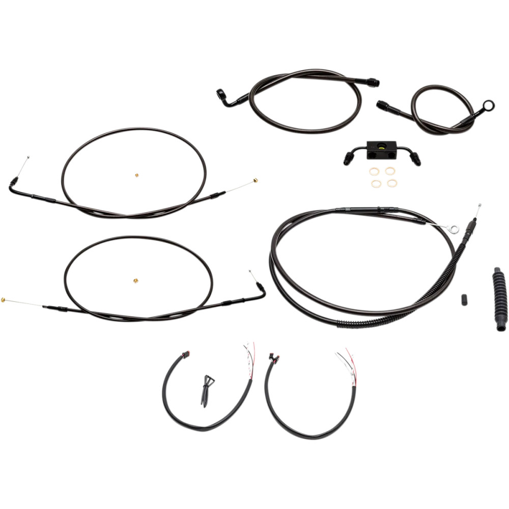 Complete Midnight Braided Handlebar Cable/Brake Line Kit — Standard