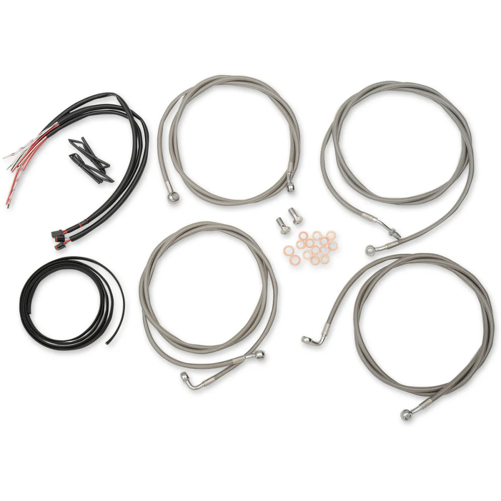 Kit de Cables/Lineas de Freno de Acero Inoxidable Trenzado Completo — Kit de Cables