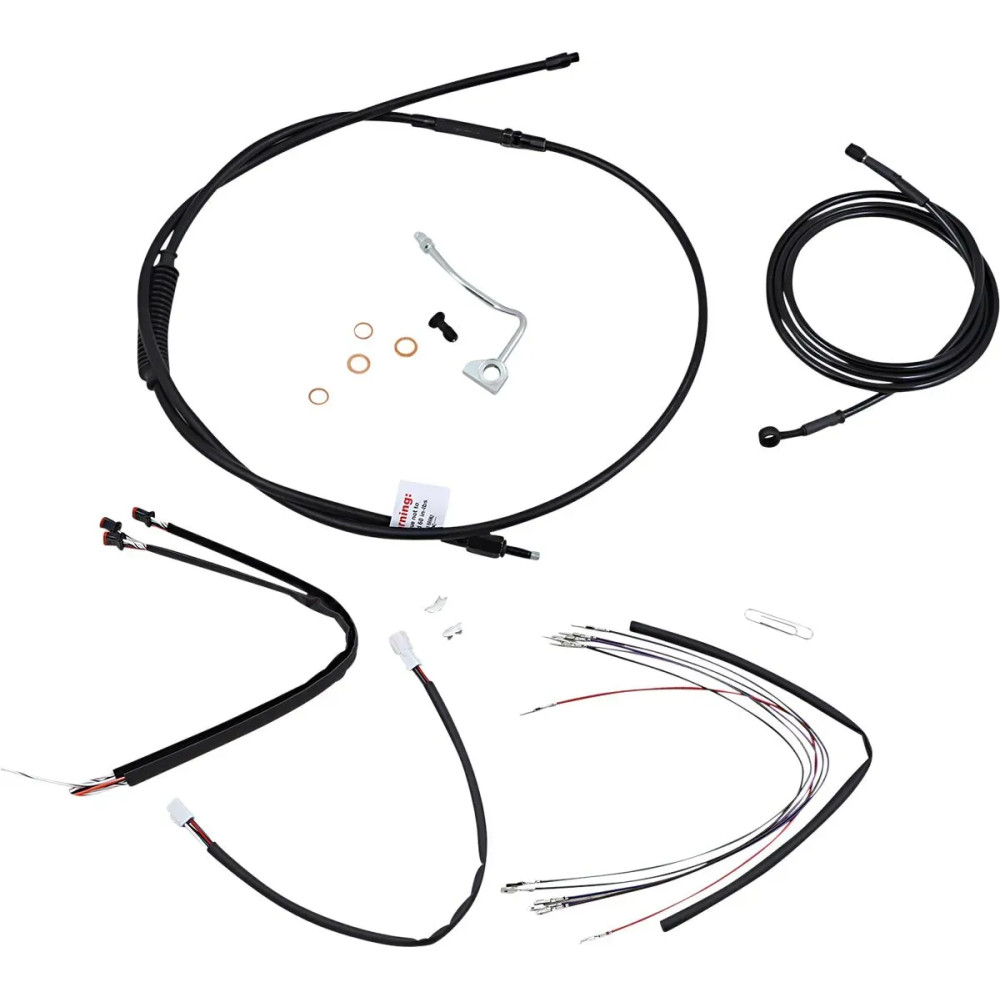 Kit completo de cables/líneas de manillar de vinilo negro para Ape Hangers — 45.5 cm (18")