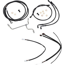 Complete Black Vinyl Handlebar Cable/Line Kit for Ape Hanger Handlebars