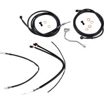 Kit de Cables/Líneas de Manillar de Vinilo Negro Completo para Manillares Ape Hanger