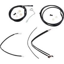 Kit completo de cables/líneas de manillar de vinilo negro para Ape Hangers — ajuste 18"