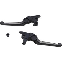 Anthem Adjustable Lever Set for Harley Models — Hydraulic, Mechanical actuation, Brake & Clutch, Black, Silver