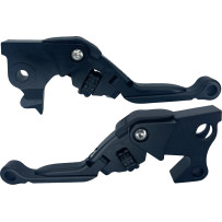 Anthem Pro Adjustable Lever Set for Harley Models — Black polished, Brake & Clutch