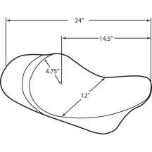 EZ-ON Mount Forward Low Solo Seat — 61 cm (24") overall length, Black