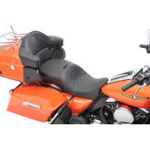 Asiento de Touring de Cuero 2-Up Compatible con Respaldo — Costura Suave