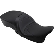 Asiento de Touring de Cuero 2-Up Compatible con Respaldo — Costura Suave