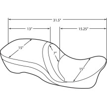 Respaldo Compatible Asiento de Touring de Cuero 2-Up — Almohada