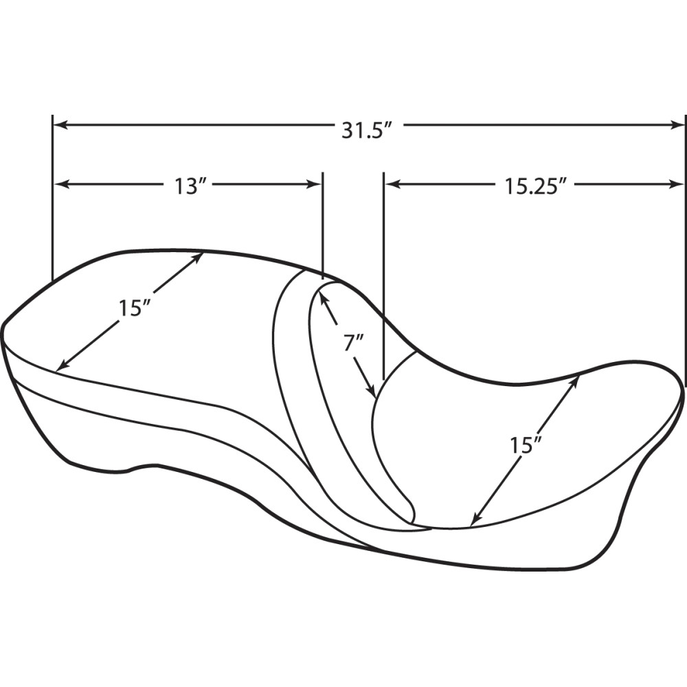 Respaldo Compatible Asiento de Touring de Cuero 2-Up — Almohada