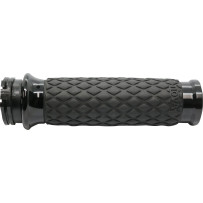 Diamond Contour Grips — 1" handlebar diameter, 4-5/8" length, black anodized