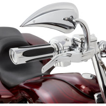 Deep Cut Comfort Series Grips — 25.4 mm (1"), 14 cm (5-1/2"), Black, Chrome