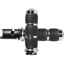 3-Ring Velvet Air Grips — 1" handlebar, 4-5/8" length, Black/Chrome
