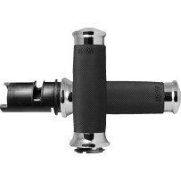Custom Contour Grips — 25.4 mm (1") handlebar, 11.7 cm (4-5/8") length, Black/Chrome