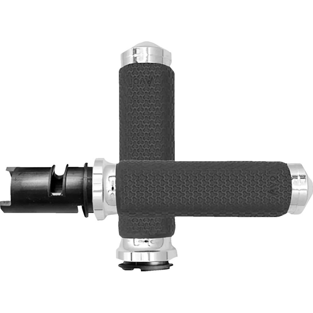Puños de espuma viscoelástica — 25.4 mm (1") manillar, 12.4 cm (4-7/8") largo, Cromo